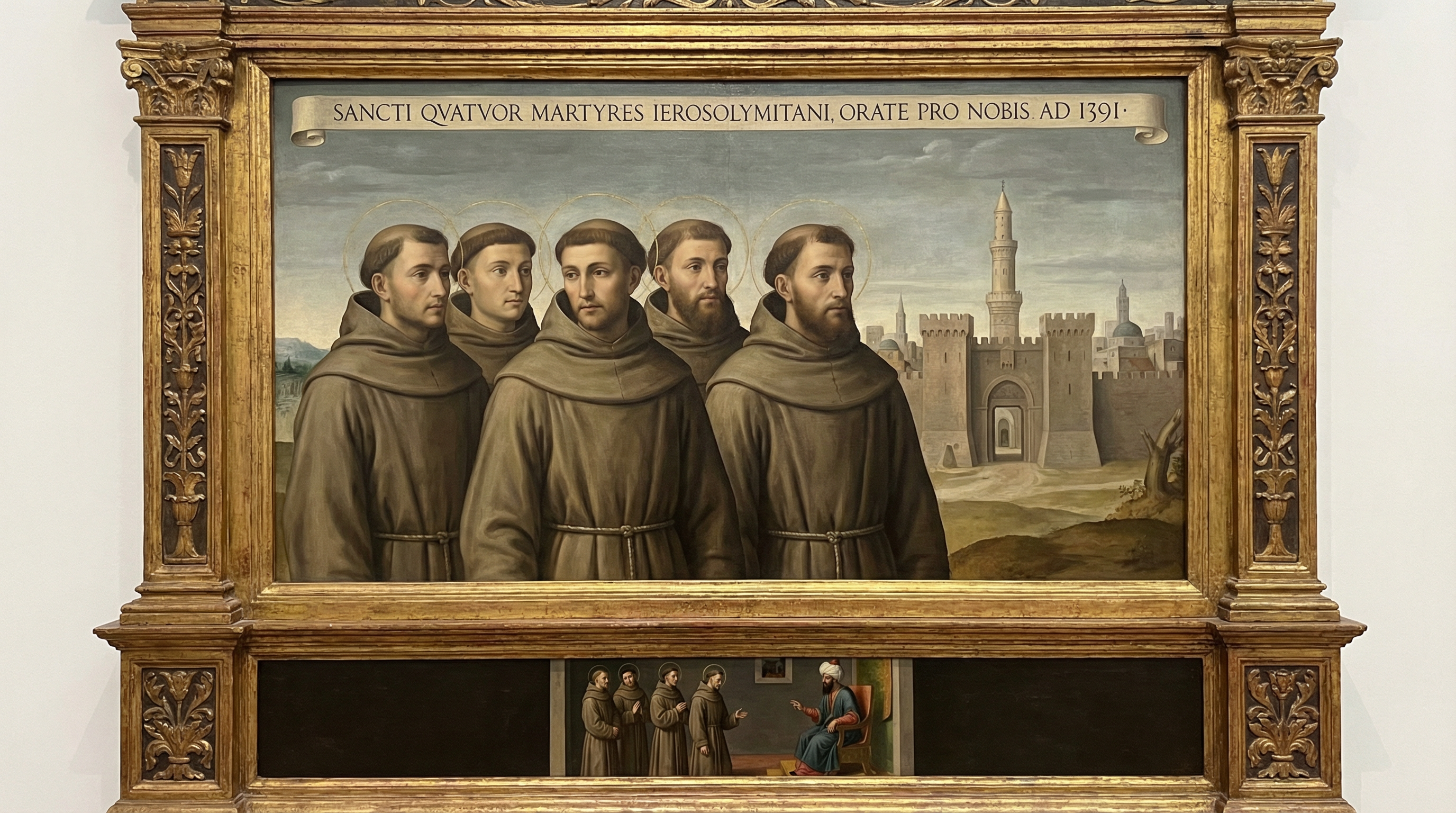 Altarpiece depicting St. Nicholas Tavelic and his three companions, martyred in Jerusalem 1391